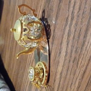 KG & C INC 24K Gold Plated Austrian Crystal Tea set USA